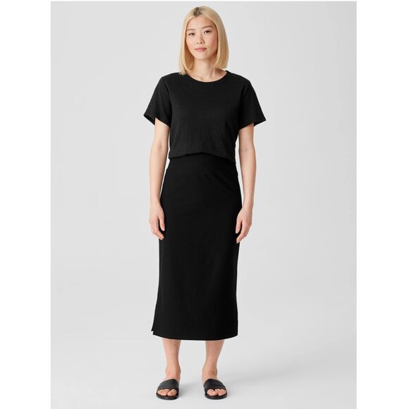 Eileen Fisher Washable Stretch Crepe Pencil Skirt in Black - XS - Picture 1 of 7